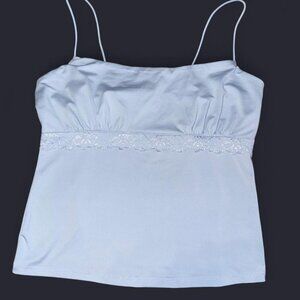 Women's Lace Trim Tank Top - Wild Fable™ Light Blue Size XXS